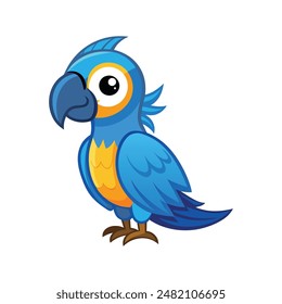 Cartoon blue macaw vector isolated