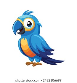 Cartoon blue macaw vector isolated