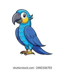 Cartoon blue macaw vector isolated