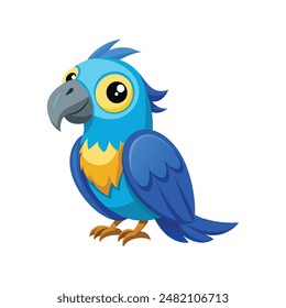 Cartoon blue macaw vector isolated