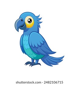 Cartoon blue macaw vector isolated