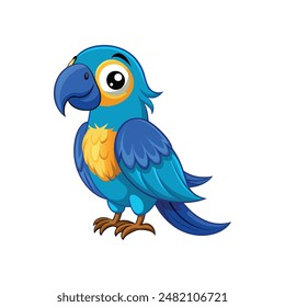 Cartoon blue macaw vector isolated