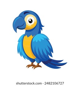 Cartoon blue macaw vector isolated