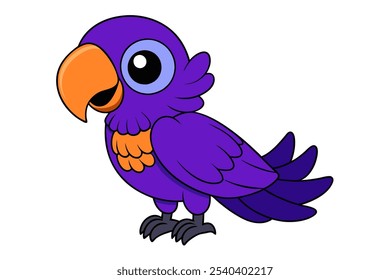 Cartoon Blue Macaw Vector Isolated