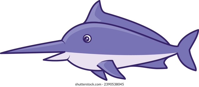 Cartoon of Blue marlin fish vector logo isolated