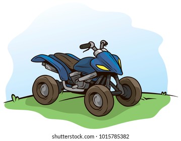 Cartoon Blue Modern Offroad Quad Motorbike Stock Vector (Royalty Free ...