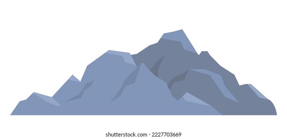 Ilustración vectorial de montaña azul de dibujos animados