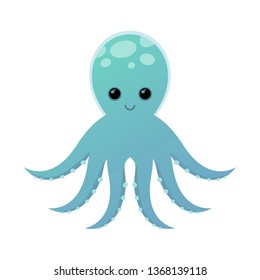 Cartoon Blue Octopus Vector Illustration Cartoon Stock Vector (Royalty ...