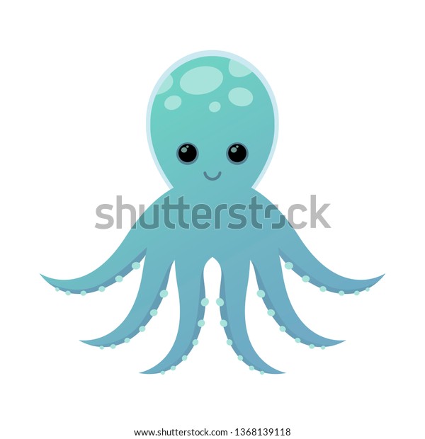 Cartoon Blue Octopus Vector Illustration Cartoon Stock Vector (Royalty ...