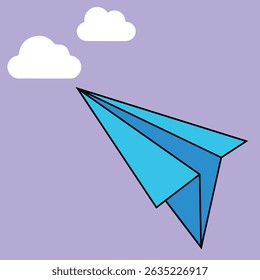 Cartoon Blue Paper Airplane Clipart , Perfect for children’s projects, educational materials, greeting cards, and digital designs. Use this versatile airplane illustration for icons, stickers