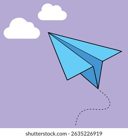Cartoon Blue Paper Airplane Clipart , Perfect for children’s projects, educational materials, greeting cards, and digital designs. Use this versatile airplane illustration for icons, stickers