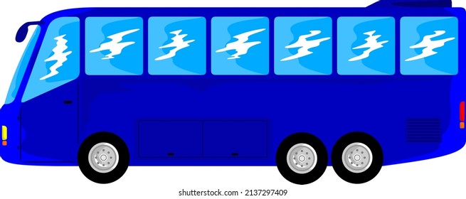 Cartoon-blauer Reisebus-Vektorgrafik