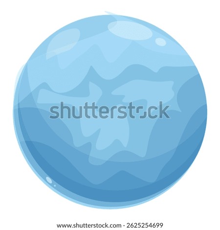 Cartoon blue planet from solar system rotating in its orbit