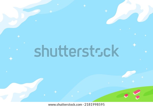 Cartoon Blue Sky Clouds Background Illustration Stock Vector Royalty Free 2181998595 8372