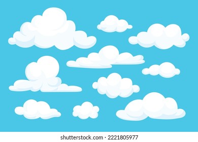 cartoon blue sky with white cloud background free vector image