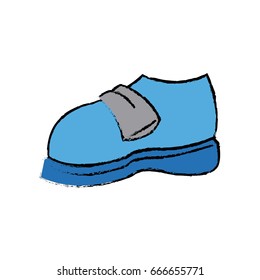 cartoon blue sneaker sport shoe
