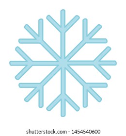 Cartoon blue snowflake icon. Simple vector illustration isolated on white background.