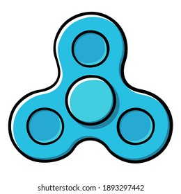 Cartoon Blue Spinner Vector Illustration