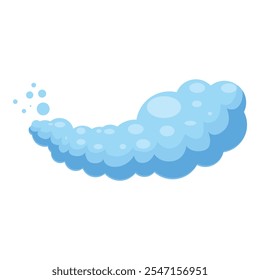 El vapor azul de la historieta está generando de burbujas Pequeñas que se expanden para formar una nube de humo