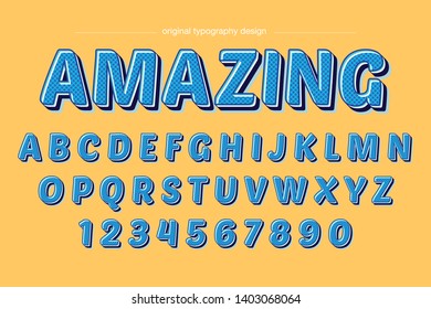 Cartoon Blue Typography Design Font