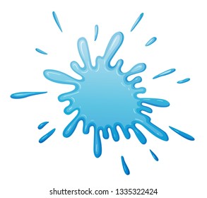 Cartoon blue volume blot. Base for sticker comic bubble speech or other kind of design. Decorative vector color spot 