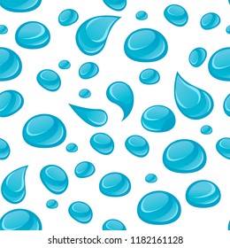 Cartoon-blaues Wassersplash-Muster auf weißem Hintergrund.
