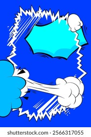 Cartoon Blue and White, comic book background. Retro vector comics pop art design.