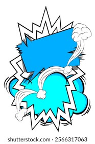 Cartoon Blue and White, comic book background. Retro vector comics pop art design.