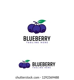 Cartoon of Blueberry Fruit logo designs vector, Illustration of Blueberry template