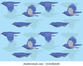 Fondo de fondo de fondo de caricatura de Bluebird Flying Seamless