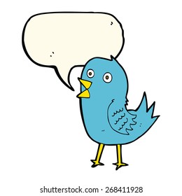 cartoon bluebird with speech bubble