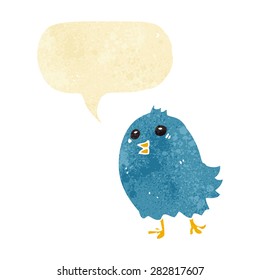 cartoon bluebird with speech bubble