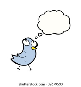 pensamiento del pájaro azul de dibujos animados
