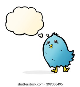 cartoon bluebird with thought bubble