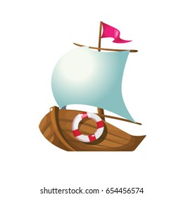 cartoon board with sail
