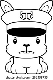 A cartoon boat captain bunny looking angry.