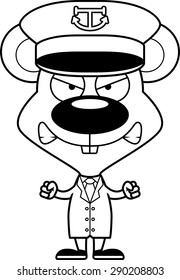 A cartoon boat captain mouse looking angry.