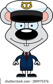 A cartoon boat captain mouse smiling.