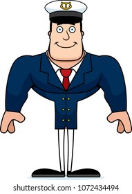 A cartoon boat captain smiling.
