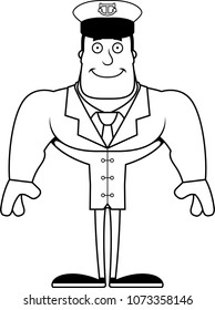 A cartoon boat captain smiling.