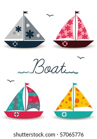 cartoon boats