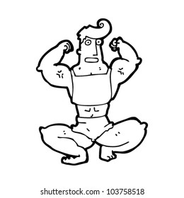 cartoon body builder