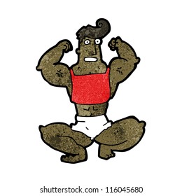 cartoon body builder
