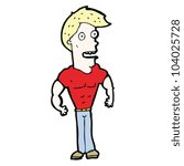 cartoon body builder man