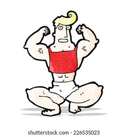 cartoon body builder man