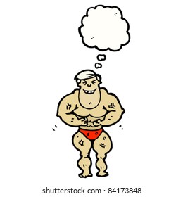 constructor de cuerpos de dibujos animados con burbuja de pensamientos