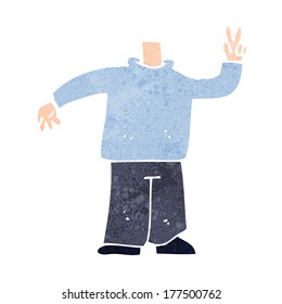 cartoon body giving peace sign  (mix and match cartoons or add own photos)