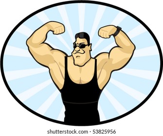 cartoon bodybuilder
