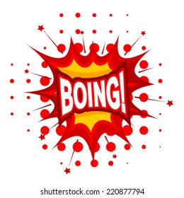 Cartoon BOING! on a white background. Vector illustration.