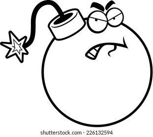 A cartoon bomb with an angry expression.
